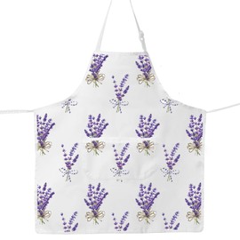 MYSOMY Lavender Apron Lavender Lover Gifts Lavender Flowers Apron Lavender Plant Apron Lavender Themed Gifts (Lavender ap UK)