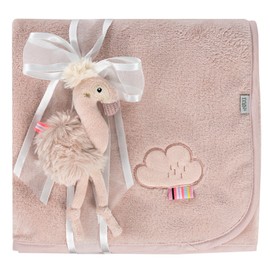 Fehn Flamingo Cuddly Blanket - Cuddly Blanket for Babies and Toddlers from 0+ Months - for Cuddling, as a Crawling Mat, Blanket or Blanket for Home and Travel