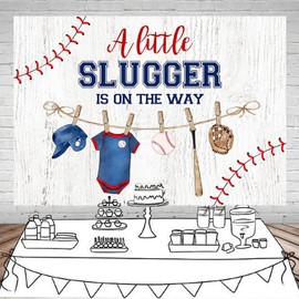 Mocsicka Baseball Shower Backdrop for Boys Sports Party Decoration - Baby Backdrop Background (8x6ft)