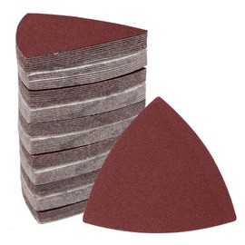 SWZHAI 120 Pcs Triangle Sanding Pads, 180 Grits Detail Sander Sandpaper Hook and Loop Sanding Sheet,3-1/8"(80mm) Triangular Sandpaper for 3-1/8" Oscillating Multi Tool, No Holes