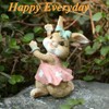 Gemmia Miniature Fairy Garden Rabbit Statues- Mini Schoolbag Rabbit(See Size)