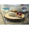 Lipper International Acacia Tree Bark Footed Server for Cheese, Crackers,