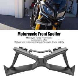 Motorcycle Naked Front Spoiler, KIMISS Black Downforce Spoiler Aerodynamic Wing Kit ABS iron Wing Spoilers Impact for MT‑09 2017 to 2020