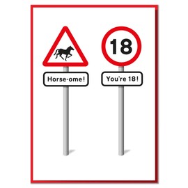 Horse-ome! You're 18! Funny 18th Birthday Card