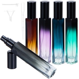 10ML Perfume Travel Refillable Spray Bottles 5pcs Set, Mini Glass Perfume Bottle Empty, Portable Cologne Atomizer Sprayer Travel Size Containers Refill Bottles Kit for Toiletries Sample Dispenser