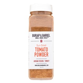 Burlap & Barrel Sun-Dried Tomato Powder - As seen on Shark Tank! - Deep Umami and Savory Tanginess for Popcorn, Fried Chicken, Sauces & Salads - Gift for Mom - 16oz Plastic Container