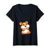Womens Funny dancing hamster meme based outfit V-Neck T-Shirt