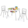 Costzon Kids Table and Chair Set, White Wooden Activity Table