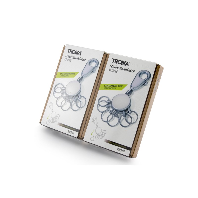 TROIKA 2 x Patent Key Holder Basic Set KYR60/MC TB-KYR60/MC