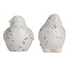 Creative Co-Op Stoneware Bird Accent Decor with Dots, White, Set