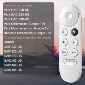 Control Remoto QYJU G9n9n Voice Air Para Google Chromecast 4k Color Blanco