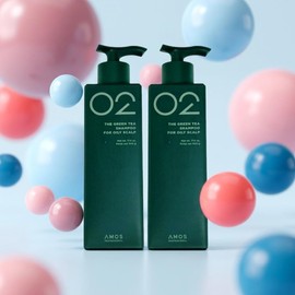 Mongul Cloud Partners Amos Green Tea Realistic Shampoo Seborrheic Scalp Caffeine Head Itch, 2pcs / 아모스 녹차실감 샴푸 지루성 두피 카페인 머리 가려움, 2개
