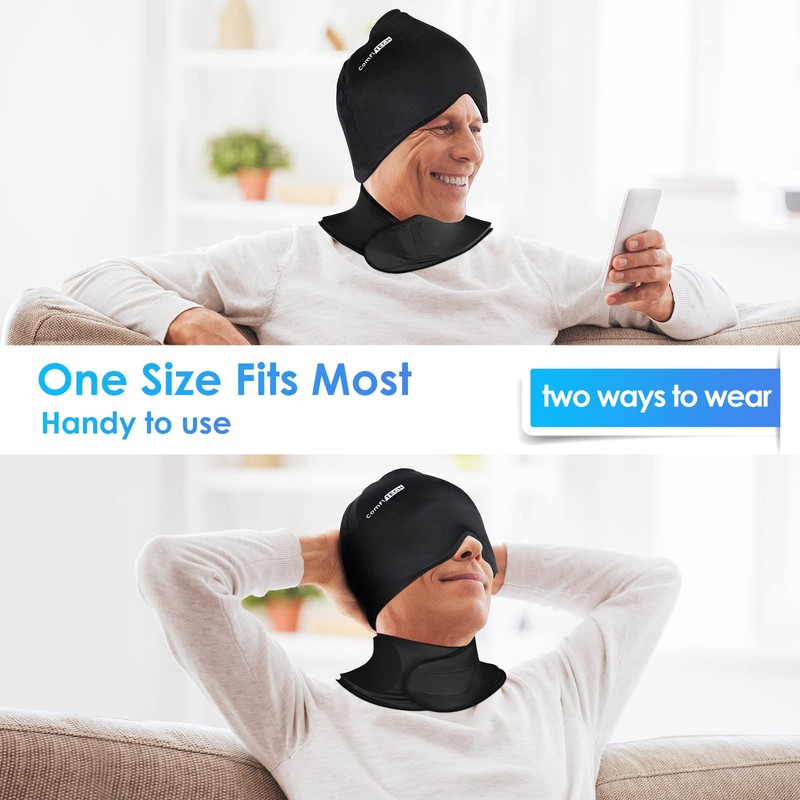 ComfiTECH Cold Cap and Neck Ice Pack Wrap Gel Combo,