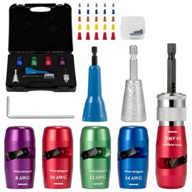 INTHEEND Wire Stripper for Drill, 2024 Upgraded Wire Stripper for AWG, 14-12-10-8 Gauge Electric Wire Stripper & Wire Twister Tool, Wire Nut Twister Stripping & Twisting Kit for Electrician Home DIY