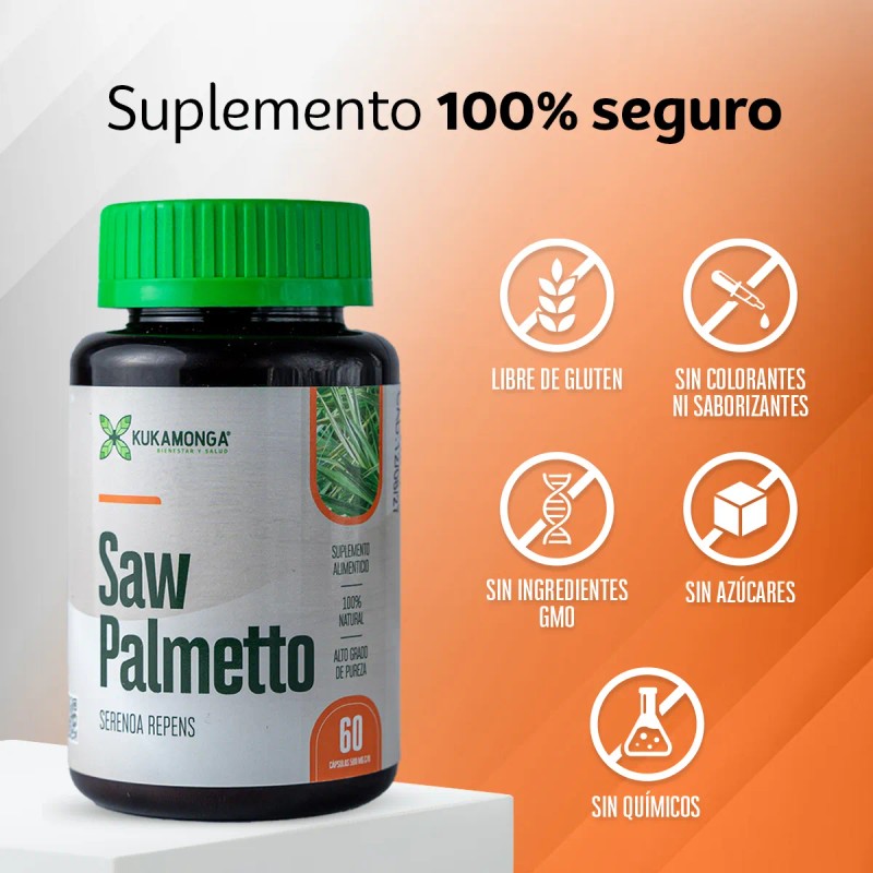 Kit 3 Saw Palmetto Apoyo Prosttico Natural 60 Cpsulas Sin