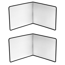 QWORK 2 Sided Stainless Steel Splash Guard, 2 Pack 15.75" x 15.75" Foldable Backsplash Protector, Kitchen Protector