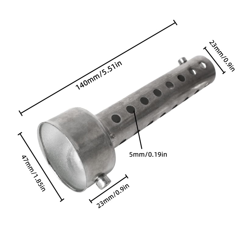 Andux Zone Motorcycle Rear Silencer 47 mm Removable Universal Rear