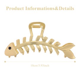2PCS Fish Bone Hair Clips Metal Hair Claw Clips for Thick Hair Thin Hair Clamp Grab Fish Bone Shape Hair Grip Nonslip Hair Accessories Hair Styling Hairpins for Hair Women