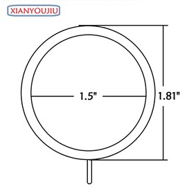 48 Pcs 1.5-Inch Inner Diameter Curtain Rings with Eyelets,Fits Up to 1 1/4-Inch Rod - Black