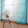 DWCN Teal Ombre Sheer Curtains - Faux Linen Gradient Semi