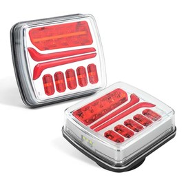 NEONLG Wireless Trailer Lights, Magnetic Tow Light for Truck RV, Battery Powered LED Towing Lights Turn Signal Kit for Boat Camper Caravan Wreckers Brake Reverse Stop Running, IP65 Waterproof