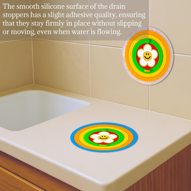 Rainbow Silicone Drain Stopper 2 Pack - Tub & Shower