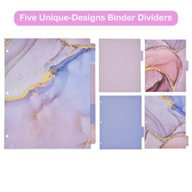 Nelovi Cute Decorative 3 Ring Binder for Letter Size(11" x 8.5") Paper with 5-Tab Dividers, File Folder Labels, and Low Profile Clipboard. 1 Inch Pink Clipboard Binder for Cute School/Office Supplies