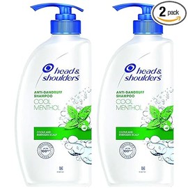 Head & Shoulders Champú anticaspa, paquete de 2, aroma fresco de mentol que refresca y limpia el cuero cabelludo, uso diario para todo tipo de cabello