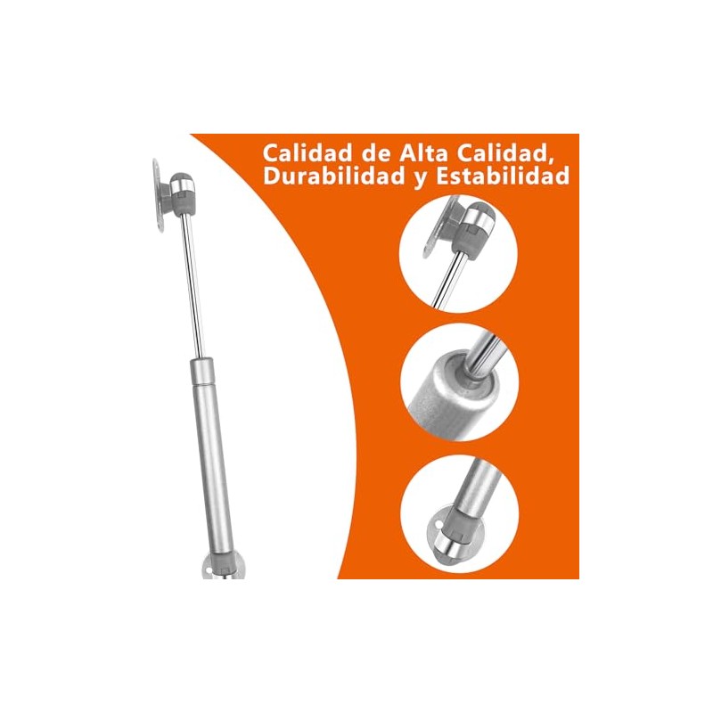 Pistón Elevable de Gas Amortiguador 100 N, Bisagras para Puertas