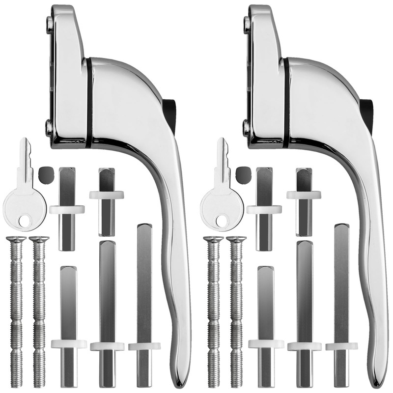 Neoteck 2PCS Inline Window Handle, Universal Espag Key Locking, Lockable