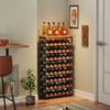 Sonyabecca 48 Bottles Wine Rack Freestanding Floor with Wood Top,