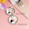 Yucenora Silver Compact Mirror for Purse, Double-Sided 1X/2X Magnifying, Portable