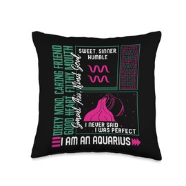 Family Goods Tees by JustNothing Co. Zodiac Sign Horoscope Astrology Aquarius Lover Throw Pillow, 16x16, Multicolor