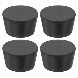 sourcing map Rubber Tapered Plug 37mm to 45mm Solid Test Tubes Bungs Stopper Black for Lab Home 4 Pieces