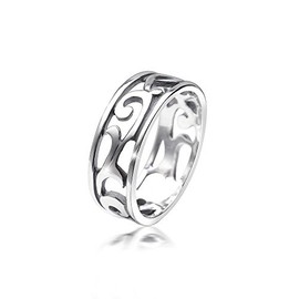 Materia Women's Ring Celtic 925 Sterling Silver Antique Wide German Manufacture #SR-108, Silver