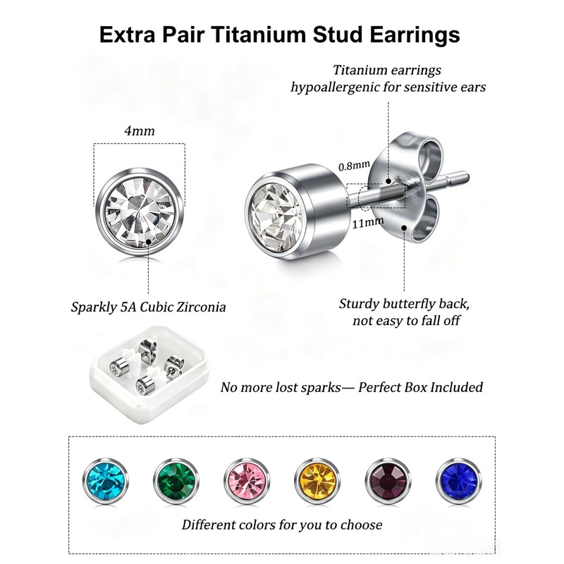 DJCIW 15pcs G23 Titanium Gold Ear Piercing Kit 4mm Ball,