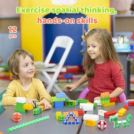 Magic Snake Set of 12 with 24 Blocks per Snake, Party Bags Children's Birthday Santa Gifts Children, Magic Cube Toy Party Gifts for Children for School Enrolment Fidget Toy