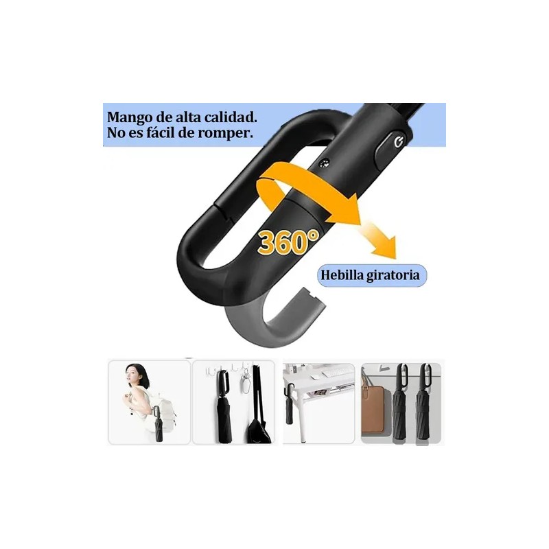 Paraguas Plegable Automático VABESSA con Protección UV y 10 Varillas