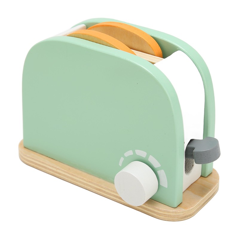 Toaster Toy Set Safe Durable Solidwood Round Edges Hand Eye
