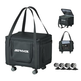 BENVOL Portable Power Station Carrying Bag,Easy Carrying-360° Wheels,18×13×14' Fit Power Station1500w-2700w,Storage Case for camping essentials,Battery Protective Cover&Carrying Case Bag for Travel