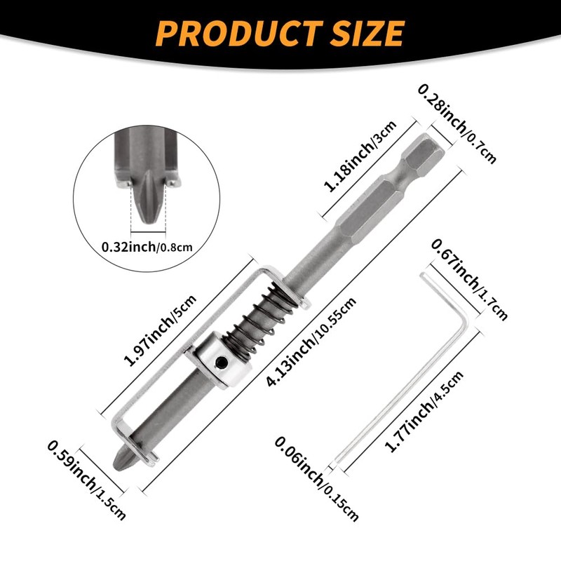 2Pcs Spring-loaded Screw Holder Bit,Scalable Screw Drive Guide Drill Bit