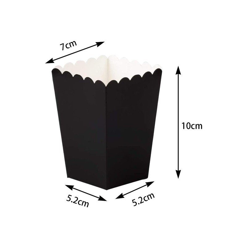 CC wonderland zone 24pcs Black Mini Popcorn Boxes Paper Popcorn