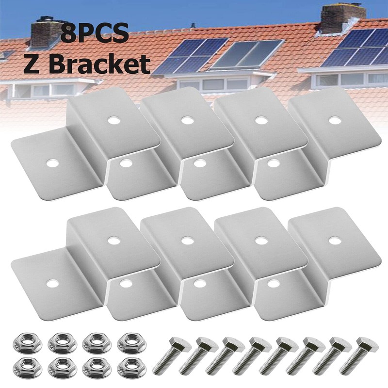 8Pcs Solar Panel Mount Mounting, Aluminums Z Brackets Set with