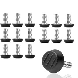 16 PCS Adjustable Wood Furniture Leg Levelers with 1/4-20 Threaded Inserts,1/4" Thread Furniture/Table/Chair Feet Levelers Screw On,for Cabinet Desk Dresser Stool Noise Reduction