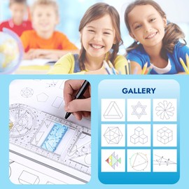 Zakrafo 4 Pcs Multifunctional Geometric Ruler,Math Measuring Rulers for Drawing and Art,Metric Ruler Drawing Tool for School Office Supplies and Build