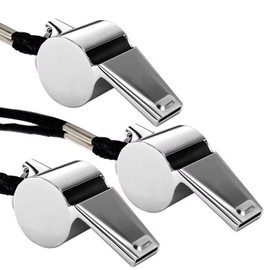 Whistle, 3 Pack Stainless Steel Sports Whistles with Lanyard, Whistle for Coaches, Whistle for Teachers, Stainless Steel Sports Whistles, Loud Crisp Sound Whistles Great for Coaches, Referees