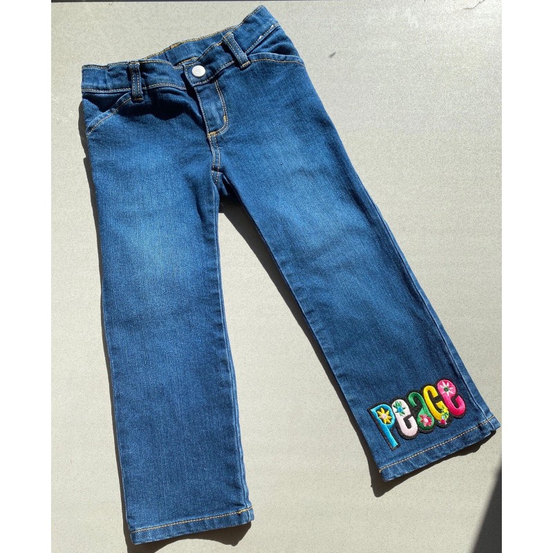 Unbranded Peace Embroidered Iron on Patch Embellishment 2”x4”