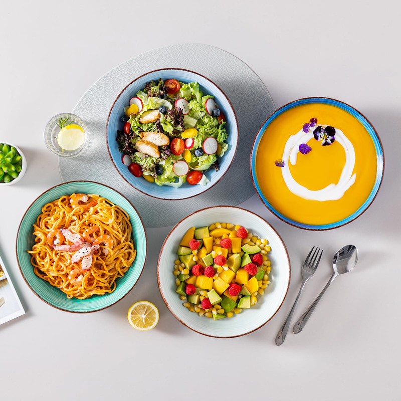 vancasso Bonita Pasta Bowls Set of 6, 50oz Large Salad