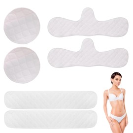 Ximinwzm 6 Pcs Under Bra Sweat Liners, Reusable Breast Pads, Cotton Bra Liners, Sweat Pads, Bra Liners for Maternity And Daily Comfort (White)