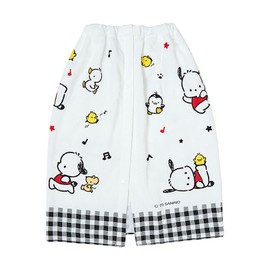 Sanrio 946699 Wrap Towel, 27.6 inches (70 cm), Pochacco, 100% Cotton, Approx. Width 45.3 x Depth 0.4 x Height 27.6 inches (115 x 1 x 70 cm), Pool Supplies, Snap Button, Name Space on Tag